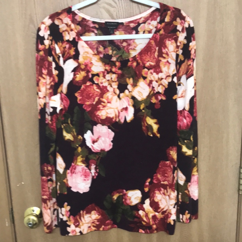 Beautiful Floral Sweater From Talbots EUC Size Large